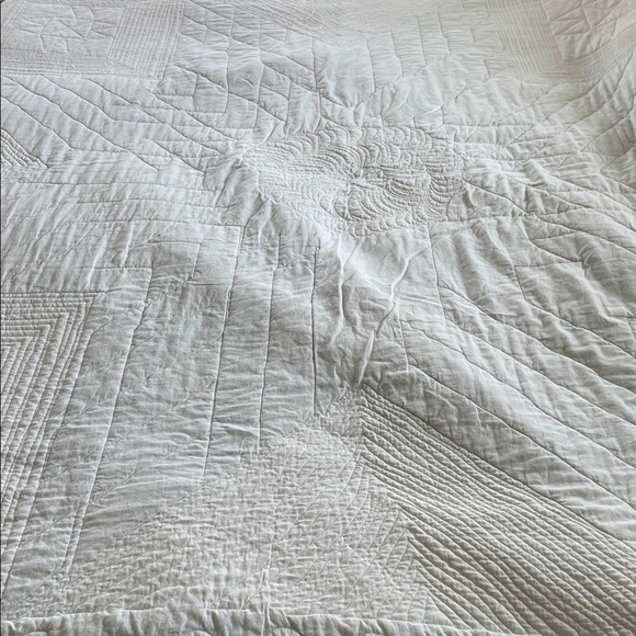 Handmade Quilt Full/Double Star Pattern Blue/Cream/Mauve ~82” square lightweight - Picture 14 of 16